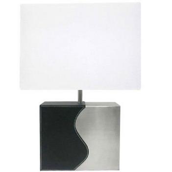 LTHR761/Black Leatherette table lamp