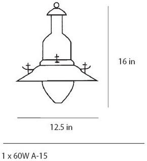 Greek fisherman light 12.5 alum/Pendant