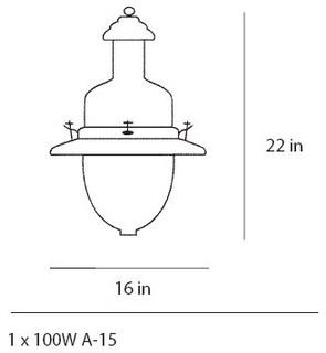 Greek fisherman light 16 alum/Pendant