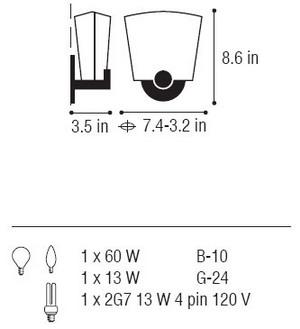Punt ada grey metal/Wall Fixture